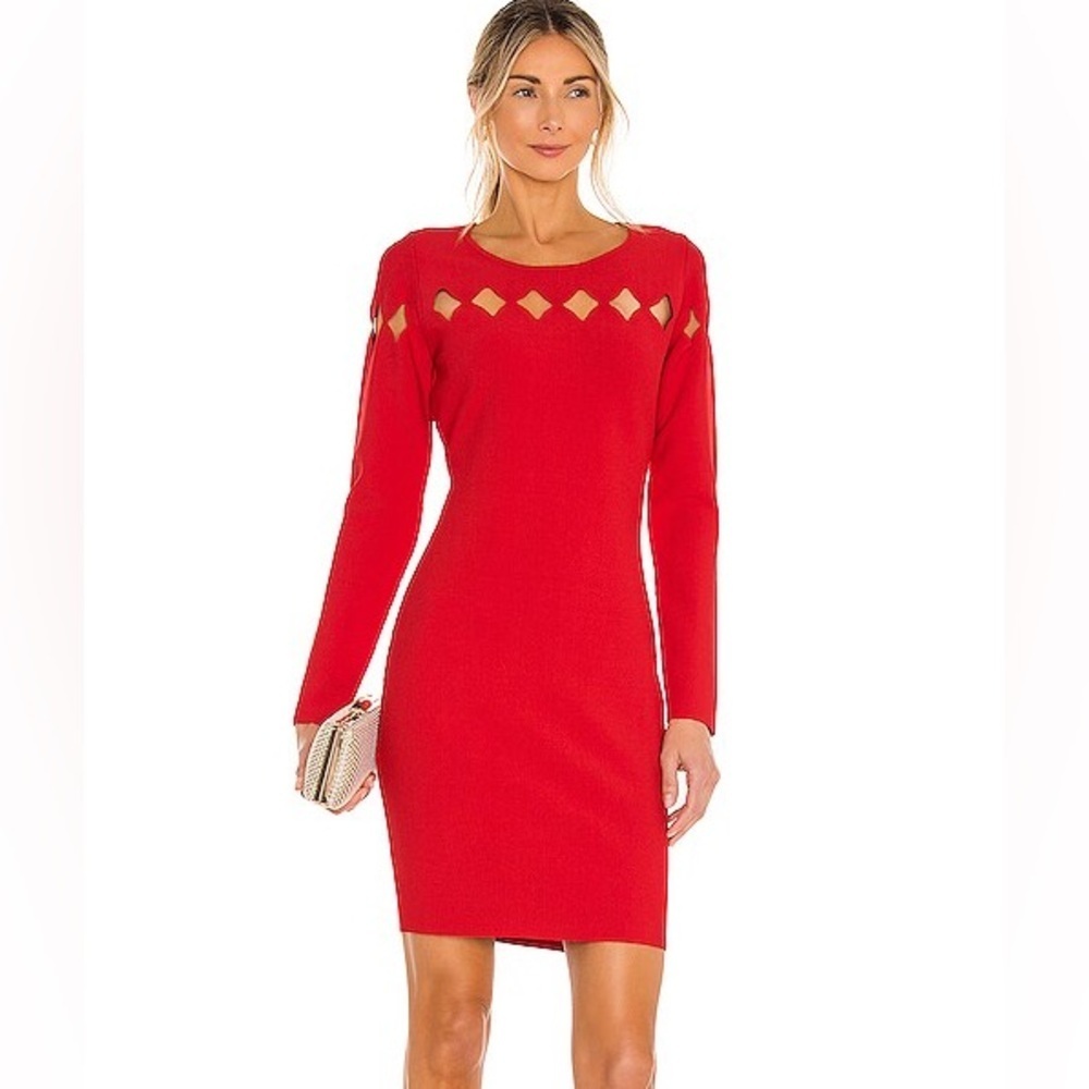 Milly Red Dress with Cut out Accents